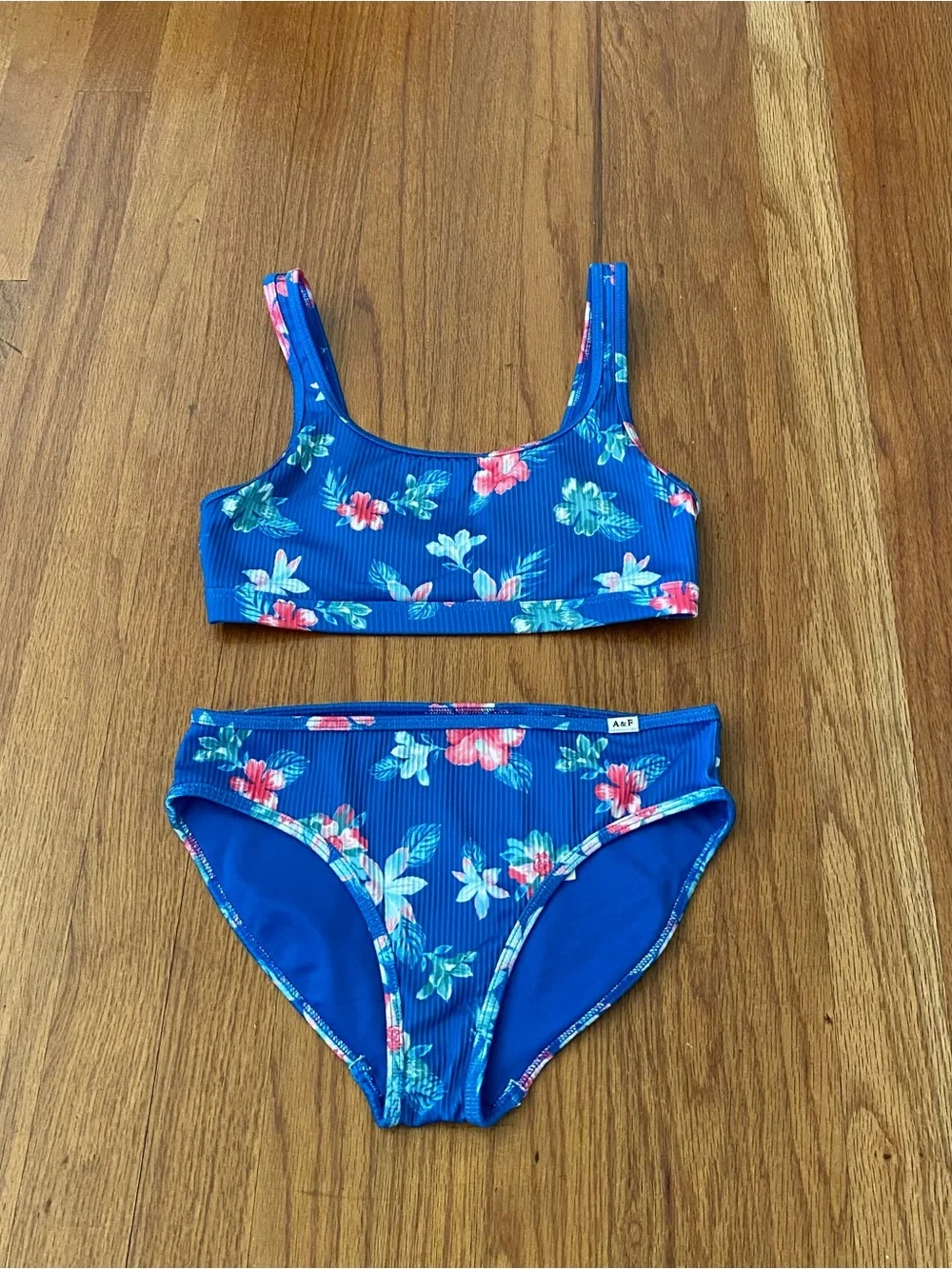 abercrombie kids Blue Floral Two-Piece Swim Set